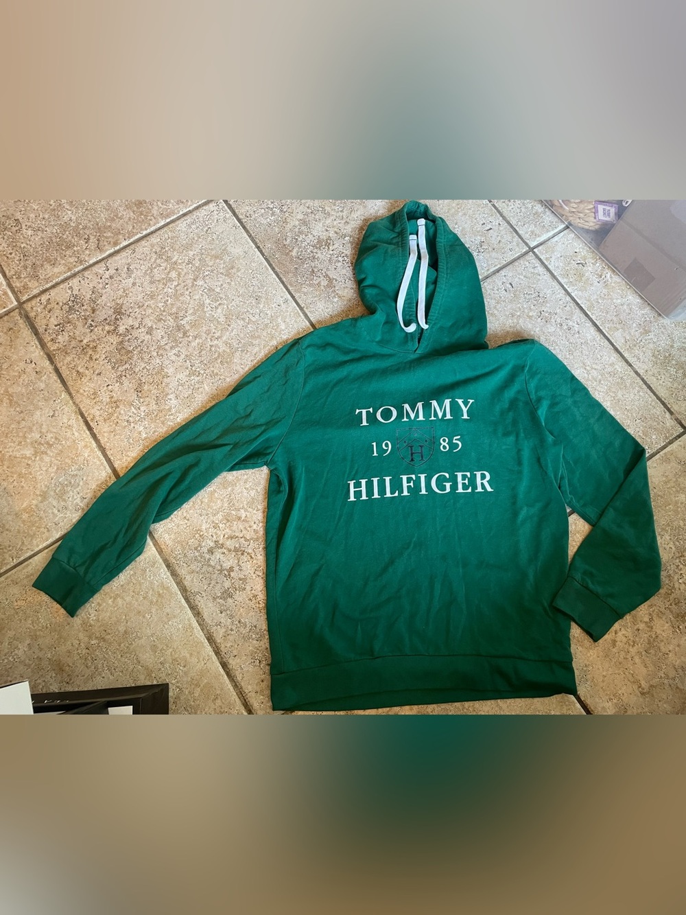 Tommy Hilfiger Emerald Green Logo Pullover Hoodie